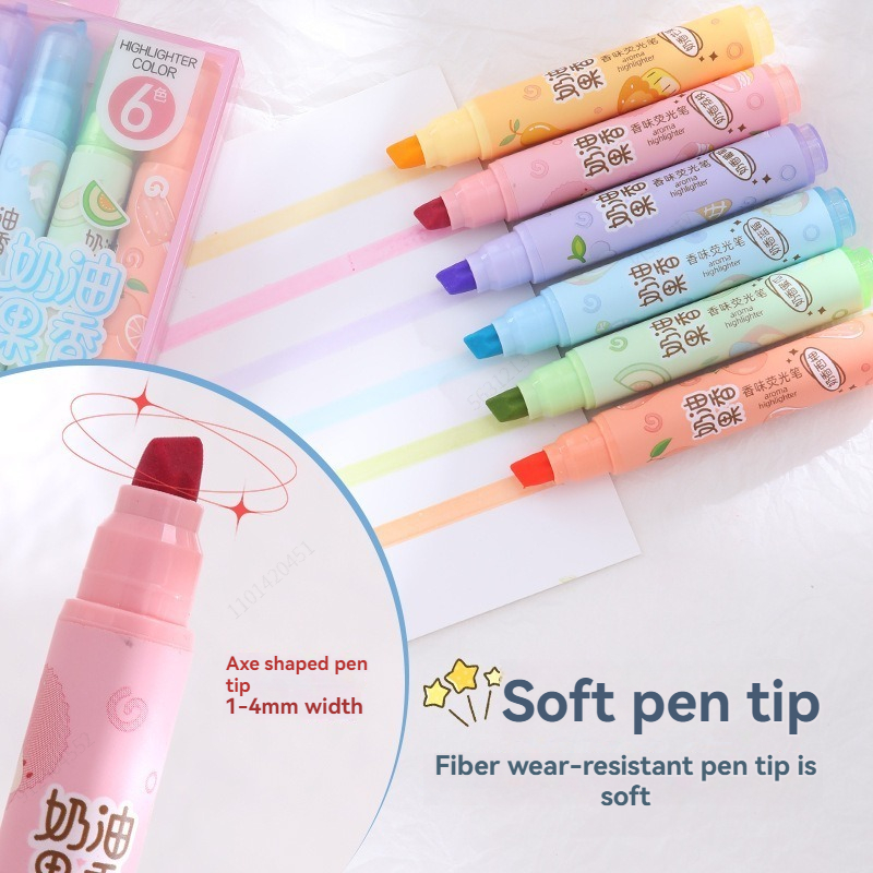 6個入り クリーミーフルーティーアロマハイライター、パステル - Highlighter Set Pastel のレビューと価格