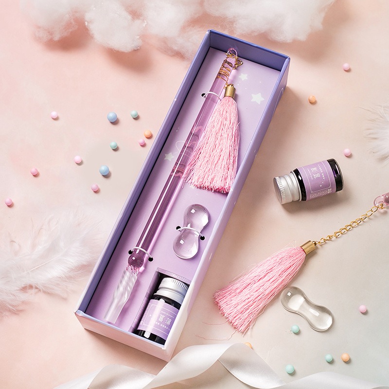 ガラス製ディップペン書道セット（インク付き）、金粉インク入り - Fountain Pen Ink のレビューと価格