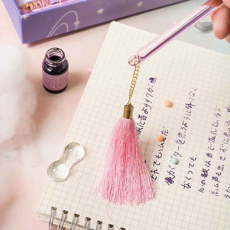 ガラス製ディップペン書道セット（インク付き）、金粉インク入り - Fountain Pen Ink のレビューと価格
