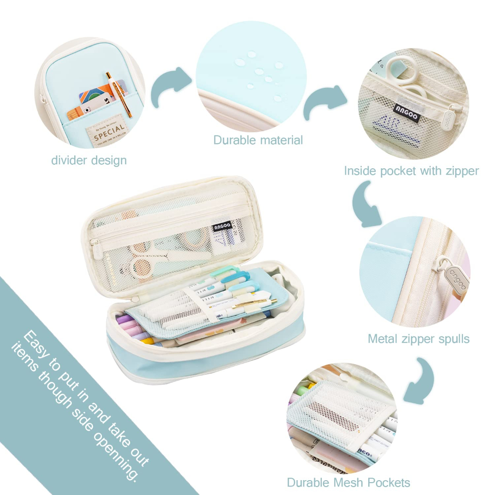 スタイリッシュな学用品ケースは大容量で、すべての文房具を簡単 - Stationery Office And School Supply Stores のレビューと価格
