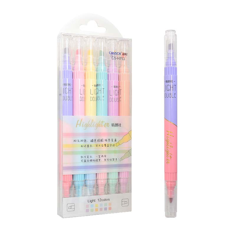 スポーツシューズ,6本,ダブルチップペン,カワイイ,キャンデ - Highlighter Set Pastel のレビューと価格