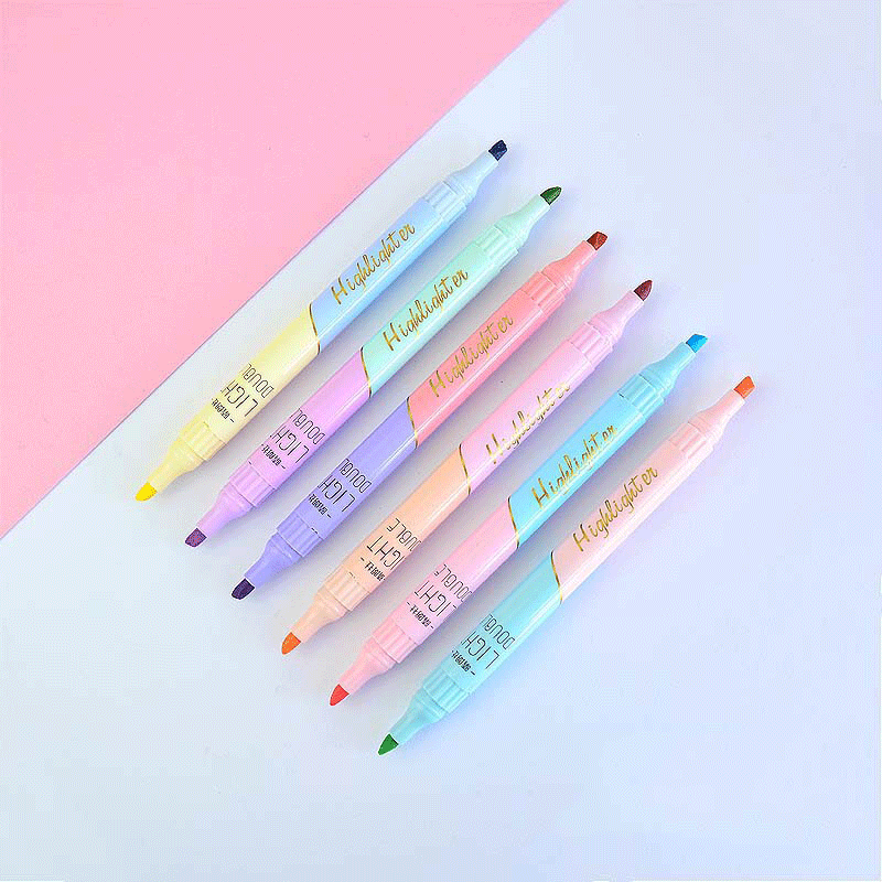 スポーツシューズ,6本,ダブルチップペン,カワイイ,キャンデ - Highlighter Set Pastel のレビューと価格