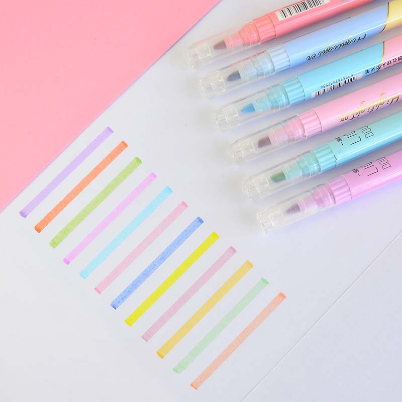スポーツシューズ,6本,ダブルチップペン,カワイイ,キャンデ - Highlighter Set Pastel のレビューと価格