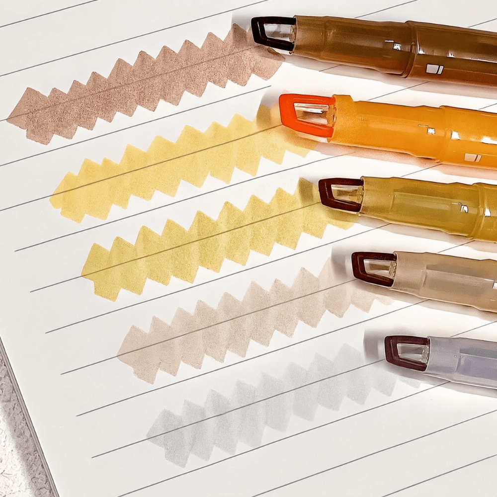 5 ピース/セットカラフルなデュアルチップ蛍光ペンセットマル - Highlighter Set Pastel のレビューと価格