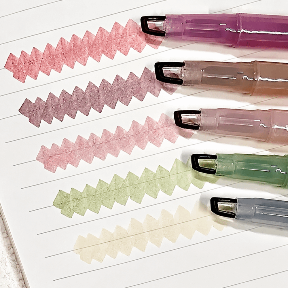 5 ピース/セットカラフルなデュアルチップ蛍光ペンセットマル - Highlighter Set Pastel のレビューと価格