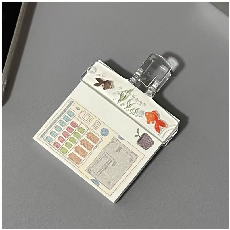 透明アクリルバインダークリップ 漫画の魚のデザイン 透明クリ - Binder Clip Assorted のレビューと価格