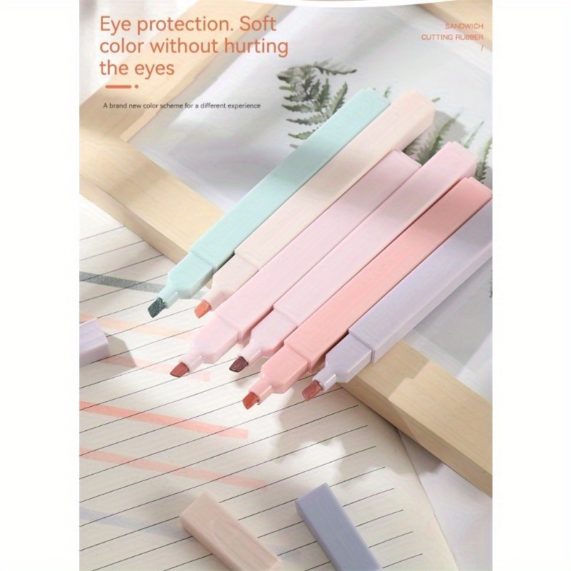 6 ピース/セットパステルカラー蛍光ペンかわいい文具カラーマ - Highlighter Set Pastel のレビューと価格