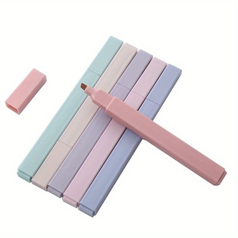 6 ピース/セットパステルカラー蛍光ペンかわいい文具カラーマ - Highlighter Set Pastel のレビューと価格