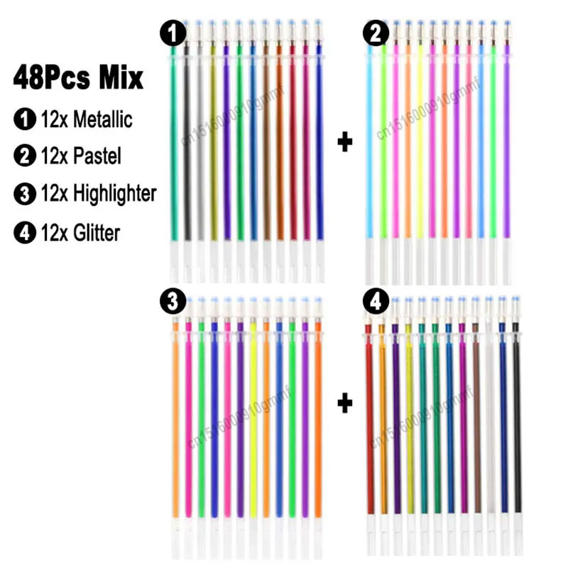 48 個セットネオンカラーグリッターメタリック蛍光ペンパステ - Highlighter Set Pastel のレビューと価格