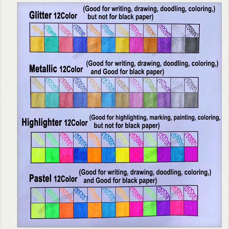48 個セットネオンカラーグリッターメタリック蛍光ペンパステ - Highlighter Set Pastel のレビューと価格