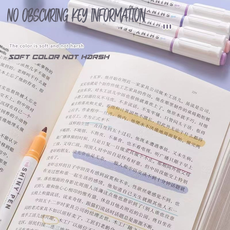 4 色パステルグリッターハイライタースターグリッター光沢のあ - Highlighter Set Pastel のレビューと価格