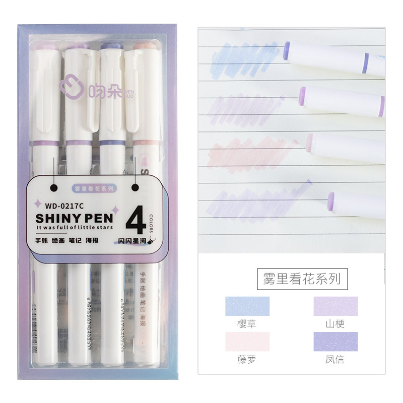 4 色パステルグリッターハイライタースターグリッター光沢のあ - Highlighter Set Pastel のレビューと価格