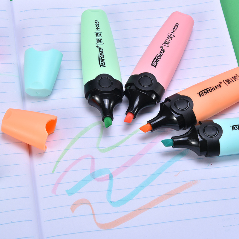 6 ピース/セット蛍光ペンパステルカラーチゼルチップマーカー - Highlighter Set Pastel のレビューと価格