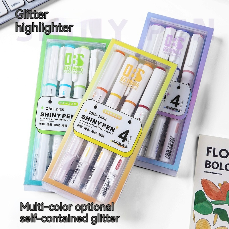 4本入り キラキラピンク蛍光ペン スターリバー手書きペン 高 - Highlighter Set Pastel のレビューと価格